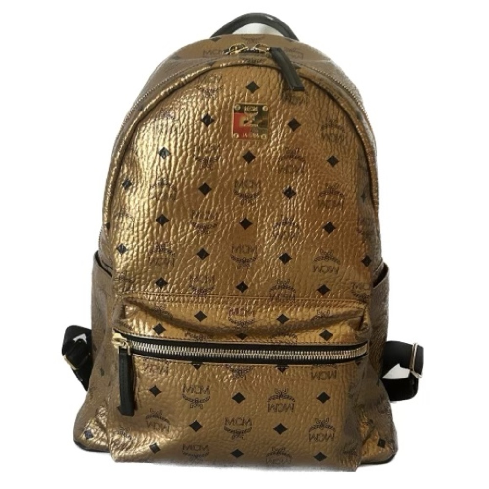 Large MCM Champagne Gold Backpack